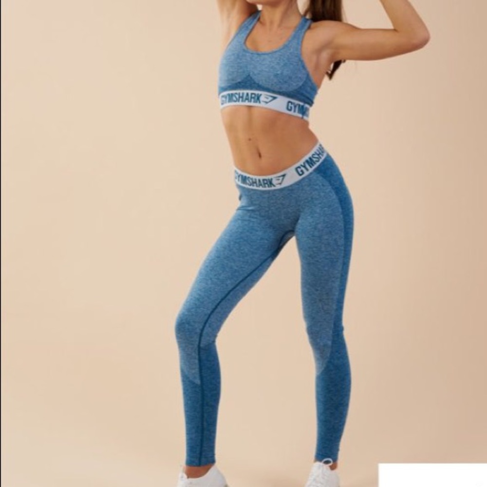 Gymshark Flex Leggings - Deep Teal And Ice Blue